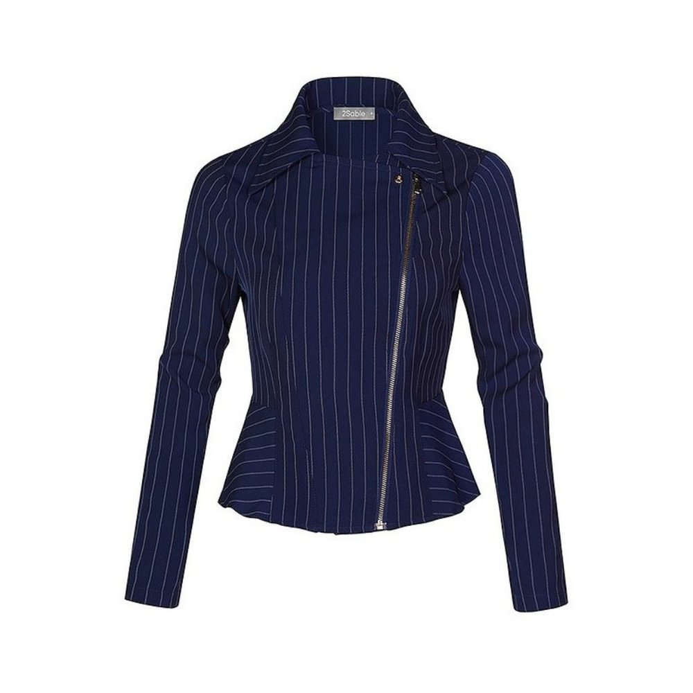 Striped Moto Blazer